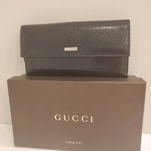 Gucci black patent leather authentic wallet